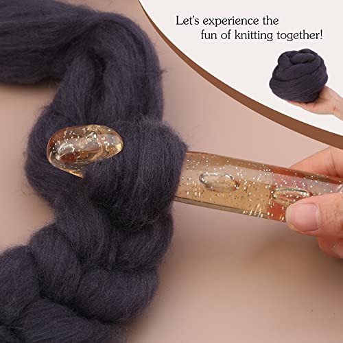 3.53oz Needle Felting Wool Roving Wool for Felting Wool Felting Supplies | Dark Brown Pure Wool Chunky Yarn Spinning Wool Roving for Needle Felting Wet Felting Diy Hand Spinning - color: dark brown