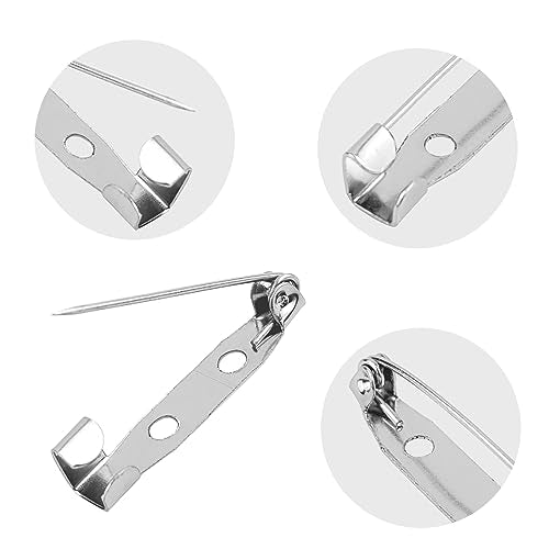 50 Pcs Silver Bar Pins, Safety Pins - Secure Back Clasp - Reliable Brooch Pins for Various Uses Locking Pins Backs Safety Clasp Brooch (30MM, Silver) - size: 30MM