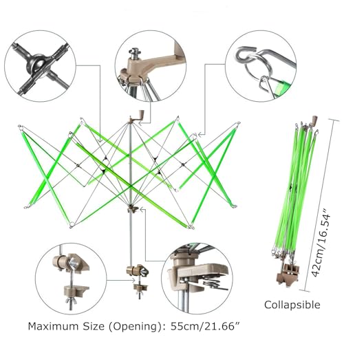 Yarn Swift Yarn Winder Yarn Ball Winder Knitting Yarn Holder for Skeins + 1 Pcs Scissors + 1PCS Adjustable Knitting Loop Crochet + 1PCS Crochet
