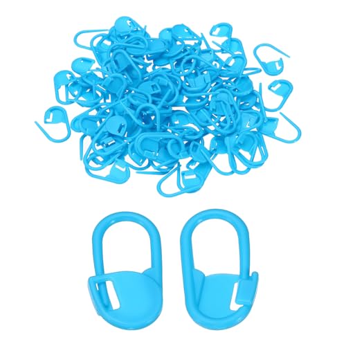 PATIKIL Crochet Stitch Markers, 100 Pack Plastic Knitting Markers Locking Stitch Marker for Sewing Crocheting DIY Craft, Lake Blue - color: Lake Blue