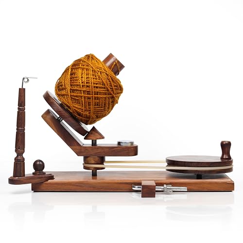 Mars Exports - Wooden Yarn Winder & Yarn Swift for Knitting and Crocheting | Hand Operated Manual Yarn Ball Winding Tools | Available as Winder, Swift & Combo (Rosewood)