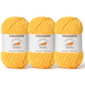 3 Pack Golden Yellow Fluffy Velvet Yarn for Crocheting,Chunky Chenille Baby Blanket Yarn for Crochet,Soft Fuzzy Puzzle Yarn for Knitting,(100g/3.53oz Each) Bulky Thick Amigurumi Crochet Yarns - color: 3 Golden Yellow