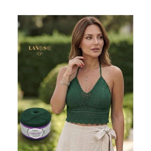 Lino Yarn - 50% Linen 50% Viscose Blend, 50g (1, 930) | Super Fine (1), 191 yds. Breathable natural fibers perfect for elegant summer knitting and crochet garments - color: 930
