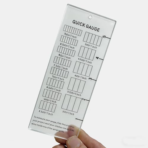 Quick Gauge Ruler Knitting and Crochet Gauge Tool Clear Acrylic Stitch and Row Gauge Ruler Compact Knitting Gauge Measuring Tool for Yarn Crochet and Knitting Projects (1)