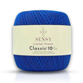 S Sensy Classic Size 10- Mercerized Giza Cotton #0 Lace Yarn Blue 618 Yards - color: Blue, size: 1 Skein