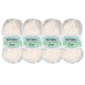 Estako Fur, 100% Polyester Faux Fur Yarn, Super Chunky, White, 4-Pack | soft, fluffy, furry, fuzzy, plush, 400 g, 284 yds, teddy bears, pom poms, amigurumi, 8-10 mm needles - color: 40111 - White, size: 4 Skeins