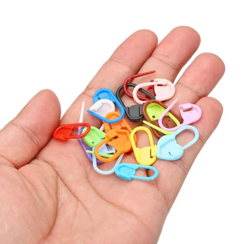 PATIKIL Crochet Stitch Markers, 100 Pack Plastic Knitting Markers Locking Stitch Marker for Sewing Crocheting DIY Craft, Light Blue - color: Light Blue