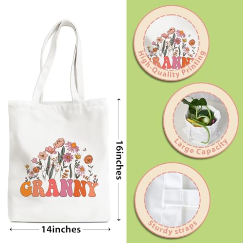 Grandma Gifts Tote Bag Birthday Mothers Day Retirement Gifts for Women Mama Nana Mimi Shoulder Bag Reusable Grocery Bags - color: Granny