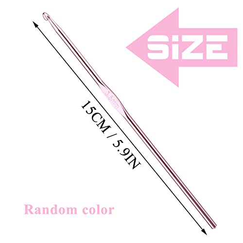 Iuuidu 3.5mm Aluminum Crochet Hook, Smooth Crochet Needles | Crochet Hooks for Arthritic Hands, Knitting Needles for Yarn Craft, Great Handmade DIY Present for Friends, Random Color - color: Aluminum Crochet Hook, size: 3.5mm