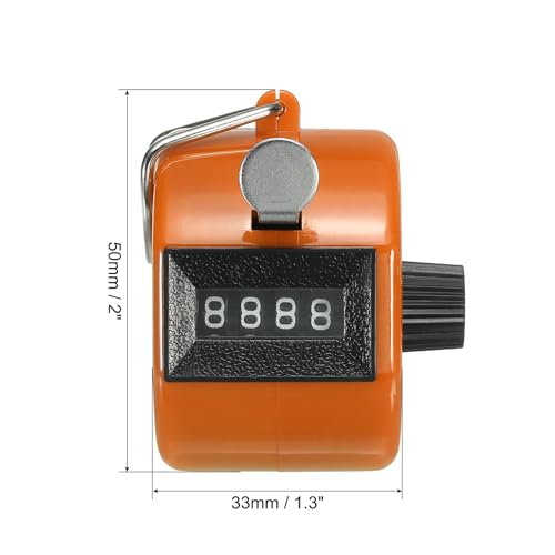 PATIKIL Clicker Counter, Handheld Tally Counter Mechanical Click Pitch Counter for Coaching Knitting, Golf, Lap, Fishing - color: Orange