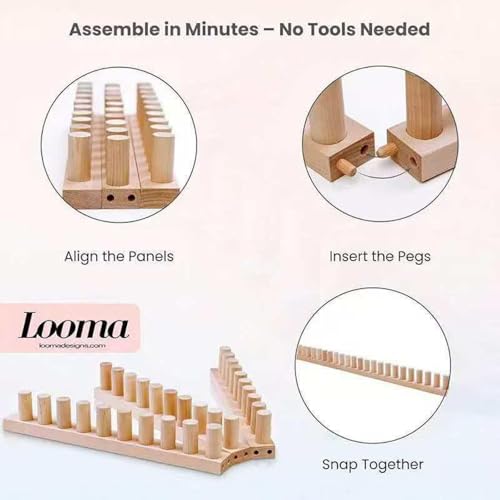 46" Chunky Blanket Loom – Adjustable Wooden Hand Knitting Loom, DIY Finger Knitting Loom Kit, No Needles Required Portable Weaving Loom for Bulky Blanket Making, Reusable Crochet Loom Crafts | Removable