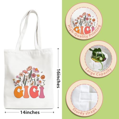 Grandma Gifts Tote Bag Birthday Mothers Day Retirement Gifts for Women Mama Nana Mimi Shoulder Bag Reusable Grocery Bags - color: Gigi