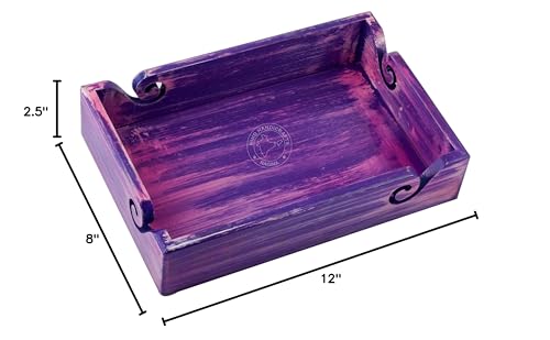 Hind Handicrafts Wooden Yarn Bowl Tray for Knitting and Crochet – 4-Way Handmade Rosewood Holder – Tangle-Free Yarn Organizer with Spiral Cut – Travel Friendly (Purple, 12" x 8" x 2.5") - color: Purple