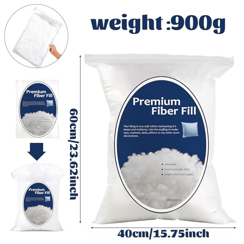 Bupete 1.9lb/31.7oz Polyfill Stuffing, (1.8oz~4.18lb) Pillow Stuffing | Pillow Filling Stuffing for Couch Pillows, Stuffing for Pillows, Fiber Filling Stuffing, Polyester Fiberfill Stuffing - color: White 31.7oz