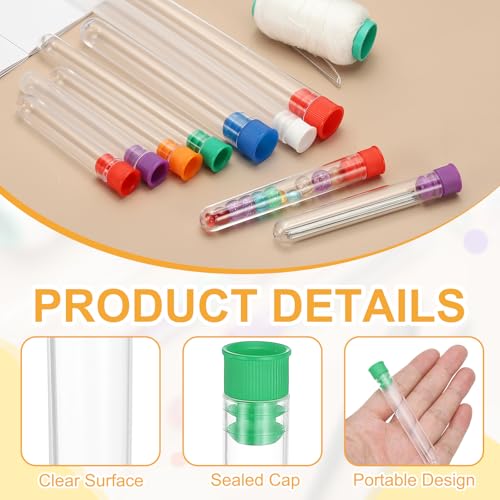 PATIKIL 3.9" Length Plastic Sewing Needle Storage Holder, 16 Pcs Portable Embroidery Needle Clear Pin Toothpick Storage Tubes Case for Craft Knitting, Green - color: Green, size: 3.9"