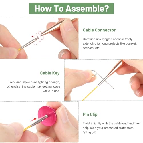 Aeelike 13 Pairs Interchangeable Knitting Circular Needles 3-10.0mm, Green | Aluminum Interchangeable Knitting Needles with 4 Cables, Smooth Complete Needles Set for Socks Blankets Sweaters, Ideal Gift - color: Green