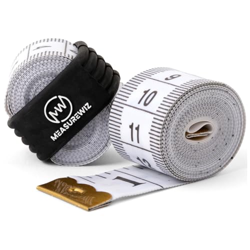 Measuring Tape - (2 Pack) 60 Inch 150 cm Soft Fabric White Tape Measure for Tailors Dressmakers and Sewing - Metric Waist and Body Measurements - Reusable Ziplock Bag Convenient Storage