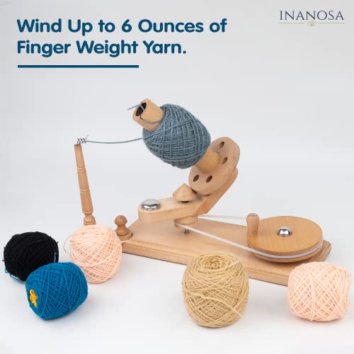 Hand Operated Beechwood Yarn Ball Winder | Wooden Crocheting and Knitting Craft Accessories | Best Gift from Craft Supplies for Crochet Lovers - 6 Ounces, 1 pc, (YBW-BW-O6) - color: Beechwood (Winder)