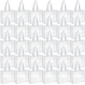Paterr 30 Pcs Clear Tote Bag Stadium Approved Bulk 10 x 10 x 4 inch Plastic Tote Gifts Bags with Handle for Women Sports Gym(White) - color: White