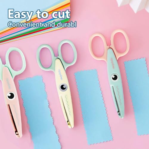 Scissors for Crafting (2-Pack)-Decorative Pattern Edge Craft Scissors,Suitable for Fun DIY Scrapbooking Crafting Projects for Kids Adults (Beige+Pink) - color: Beige+pink