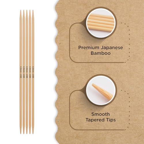 Knitter’s Pride Bamboo Luxe Double-Pointed Needles 8"" (20cm) – US Size 6 (4mm) - size: 4.00mm