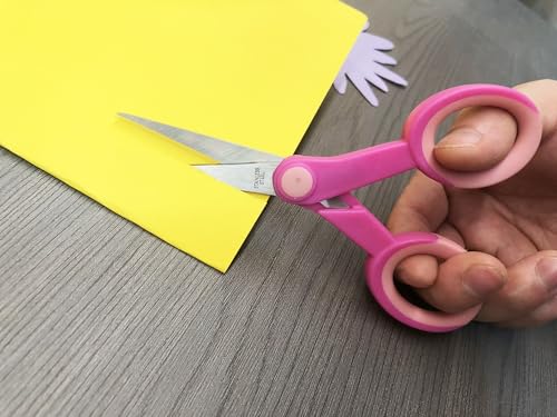 5 Inch Detail Scissors, Straight Tips Small Sscissor, 3 Pack | Embroidery Scissor with Stainless Steel Blade, Soft Comfort-Grip, Crafting and Home General Use, Pink - color: Pink