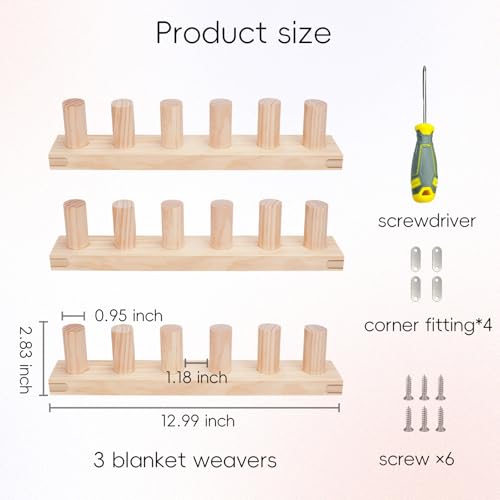 42'' Chunky Knitting Blanket Loom - Custom Thick Yarn Knitting Loom, Foldable and Portable Chunky Blankets Extra Large Loom - color: 42''