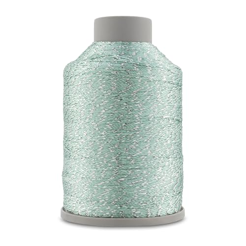 YarnArt Camellia Metallic Shimmer Fine Yarn – Polyester & Metallic Thread for Crochet, Embroidery & Jewelry Making – 20g & 50g Skeins, 192m (Cottage Green, 50g Skein) - color: Cottage Green, size: 50g Skein