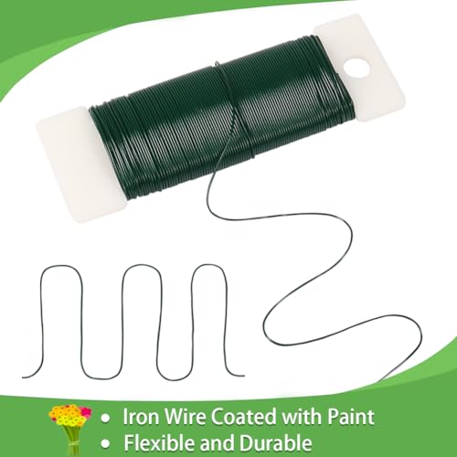 Tenn Well 3Pk 295ft 22 Gauge Green Floral Wire for Wreath Making | Florist ties for flower arrangements, Christmas ornaments, gardening, crafts
