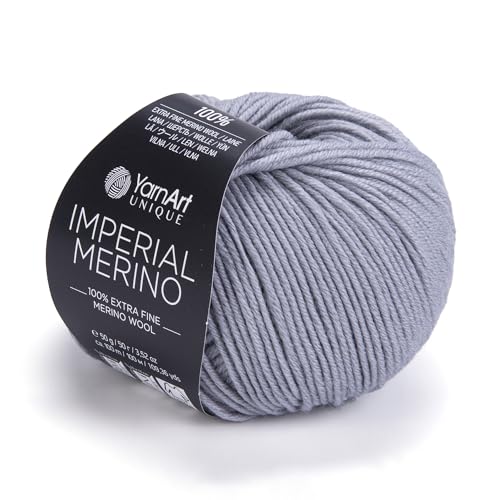 YarnArt Unique Imperial Merino Yarn - 100% Extra Fine Merino Wool, Luxurious Soft Yarn for Knitting, Crocheting, Baby Clothes, Scarves, Sweaters, 1.76 oz/50g, 109 yds (3337) - color: 3337