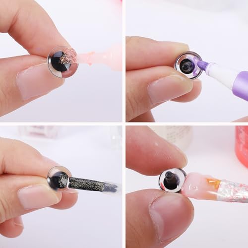 MUCUNNIA 100PCS 10mm Moon Safety Eyes for Crocheting with Washers Clear Safety Eyes for Amigurumi 3D Moon Crochet Eyes Doll Eyes for Animals Teddy Bear Crochet Toy Christmas Decorations - size: 10mm