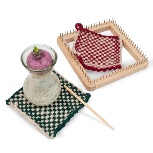 FOSA Wooden Knitting, Hand Craft, Knitting Board Tool, for DIY Weaving Beginners Adults and Children (20 * 20cm) - size: 20*20cm