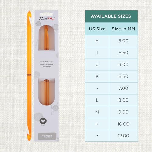 KnitPro Trendz Double-Ended Crochet Hook | US Size N (10mm) - size: US Size N (10mm)