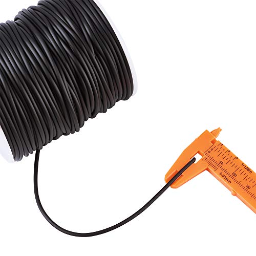 Beadthoven 2mm Hollow Pipe Rubber Tube Cords, 54.68Yards Barber Cord for Knitting Stitch Holder, Tubing Rubber Cord with Spool for Bracelet Jewelry Making DIY Crafts 1mm Hole - Black - color: Black, size: 2mm