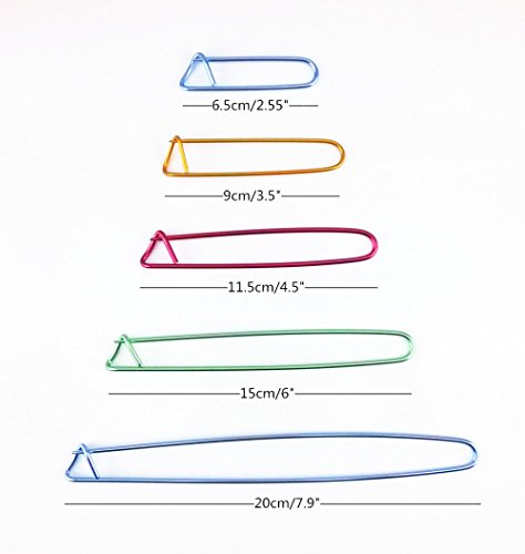 yueton 5pcs Colorful Aluminum Yarn Stitch Holder Crochet Hooks Knitting Needle Stitch Holders