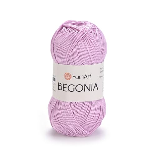 YarnArt Begonia 100% Cotton, Pure Premium Soft Cotton for Knitting Crochet and Amigurumi, Shiny Colors 1.76 Oz (50g) / 185 Yrds (169m) (5049) - color: 5049
