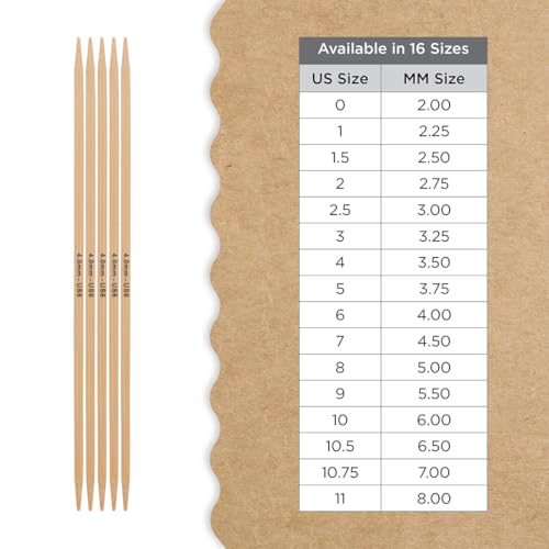 Knitter’s Pride Bamboo Luxe Double-Pointed Needles 8"" (20cm) – US Size 6 (4mm) - size: 4.00mm