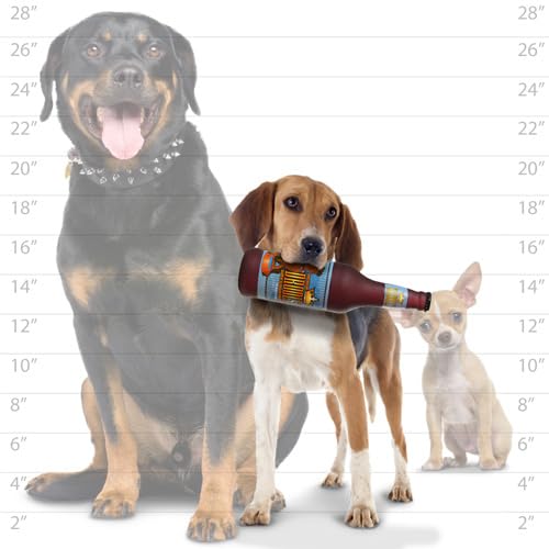 SILLY SQUEAKERS Tuffy 2 Pack Beer Bottle Dog Toy: Squeaky Dog Toy, Washable and Floats, Vinyl - color: 2PK Brown Drools Beer Bottle