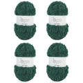 4 Skein Faux Fur Yarn 284 Yards - Super Bulky Soft Fluffy Eyelash Yarn for Knitting & Crocheting (Each Skein 100g/3.5oz) Amigurumi Hat Scarf - Dark Green - color: Dark Green