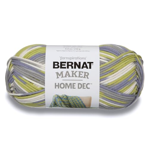 Bernat Maker Home Dec Lilac Fence Varg Yarn - 2 Pack of 250g/8.8oz - Cotton - 5 Bulky - 317 Yards - Knitting, Crochet, Crafts & Amigurumi - color: Lilac Fence Varigates, size: 2 Pack