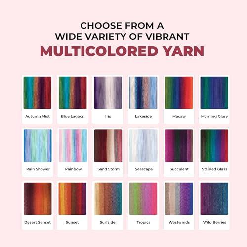 Mary Maxim Prism Yarn, Acrylic Multicolor DK Yarn, 290 Yards, Desert Unset | Ombre Yarn, 3 Weight, Machine Wash, For Knitting and Crochet, Create Baby Items, Blankets, Afghans, Clothing Variegated Yarn - color: Desert Sunset