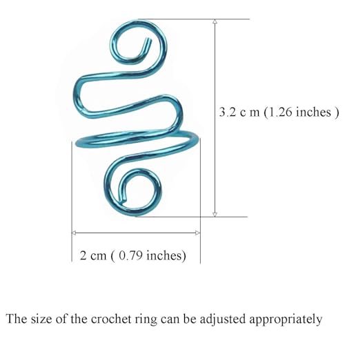 2Pcs Crochet Rings for Finger, Adjustable Open Yarn Guide Crochet Tension Ring for Crocheting Knitting Accessories Supplies Yarn Tension Loop Ring for Finger (Turquoise), SATONBEYI - color: Turquoise-2P