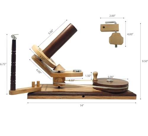 Hand Operated Yarn Ball Winder | Swift, Yarn, Wool, and String Holder| Knitting & Crochet Accessories Galaxy Indiacraft - color: Winder Brown Multi