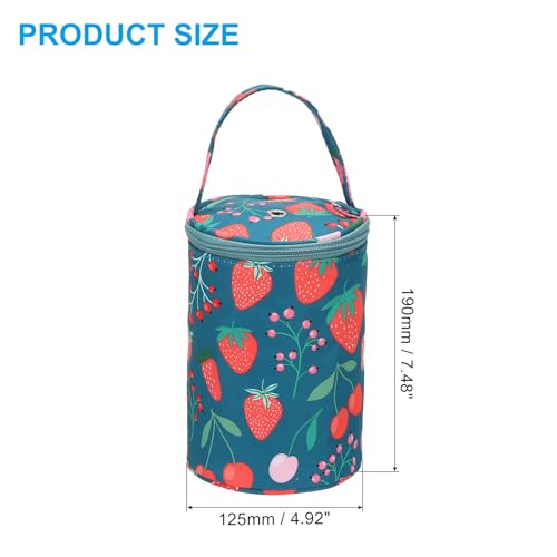 PATIKIL Knitting Bag for Yarn Crochet Organizer Strap Case Holder Blue Red | Storage, Small Size, with Pocket, for Crocheting Supplies Needles Hooks