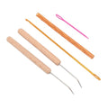 Loom Knitting Pen Tool, Crochet Hook Set DIY Knitting Loom Hook for Hat Scarf Blanket Making Quick Winding Wooden Handle Smooth Aluminum Needle Easy Thread Pulling