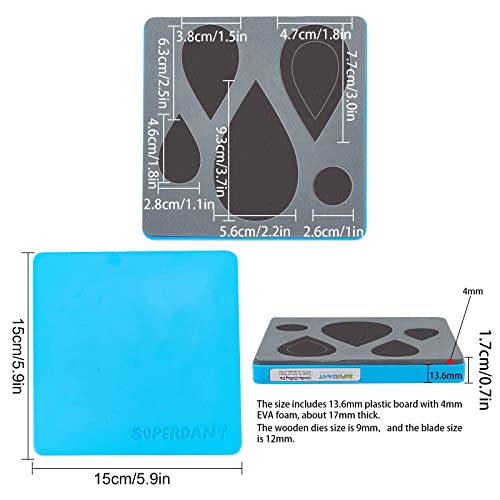 SUPERDANT Teardrop Leather Cutting Die 4 Styles Earrings Embossing Wooden Cutting Die Earring Patch Mold Template for Pendant Quilting Sewing Jewelry DIY Leather Crafts Making - color: Water Droplets