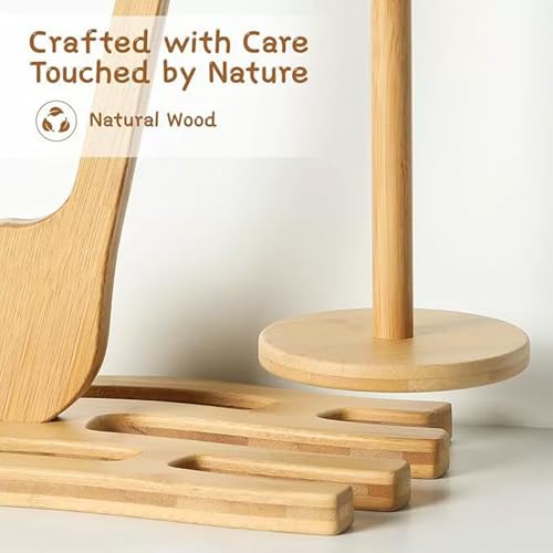 Joyeee Yarn Holder for Crocheting and Knitting, Note Shape Spinning Yarn Minder Hanger for Knitters & Crocheters, Yarn Storage Prevent Tangle-Free, Presents for Crafters, Mothers Day Gift, Natural - color: Light Wooden