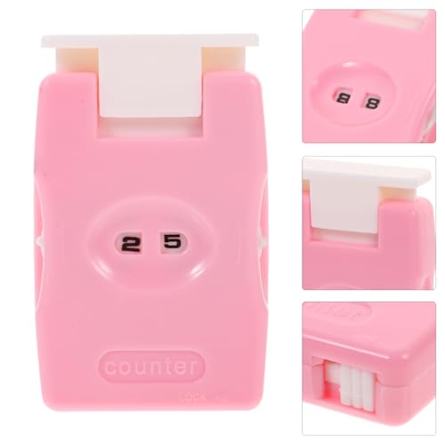 Beavorty Manual Counter with Button Knitting Stitch Counter and Crochet Row Tool Lightweight Portable Knitting Tool for Home Travel Use Pink