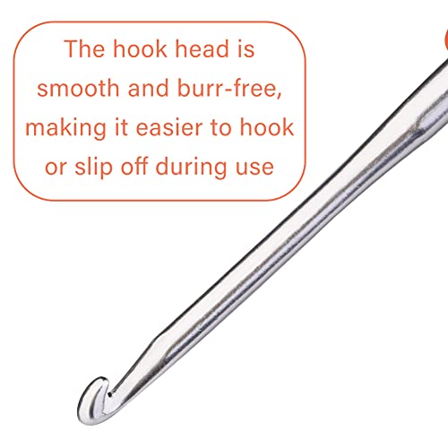 QMNNMA 2.5 mm Crochet Hook, Ergonomic Crochet Hooks for Arthritic Hands | Crochet Needles for Yarn, Extra Long Knitting Needles for Beginners and Crocheting Yarn, Good for Making Blankets - size: 2.5mm