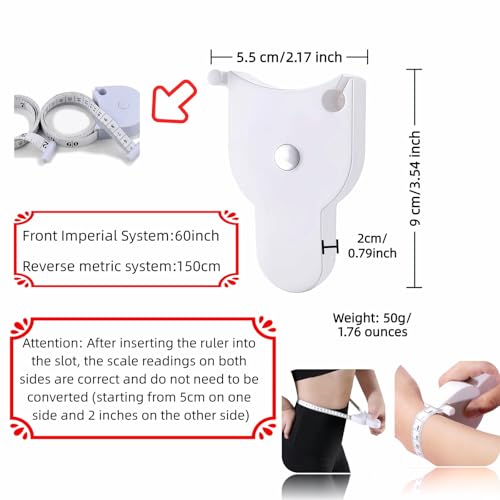 60"/150cm Dual Scale Auto-Lock Tape Measure for Body - Retractable Y-Type, Waist Hip Arms Measuring, Fitness & Sewing, Portable Handheld Tape Measure